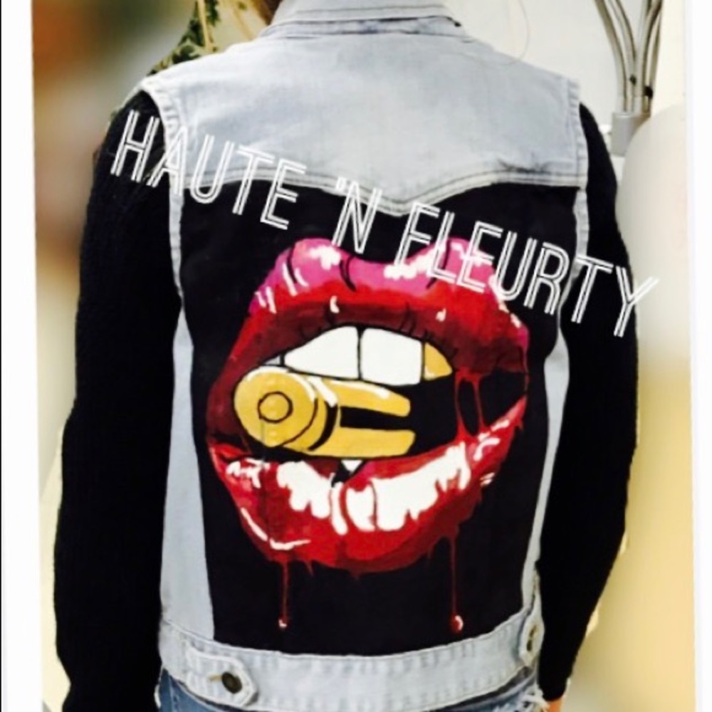 Metal Mouth Painted denim vest.